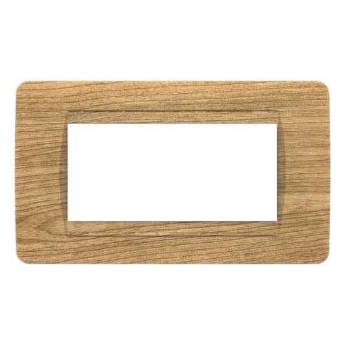 Placca Classic 4 Moduli Tecnopolimero Legno Scuro Sandasdon Compatibile BTicino Matix SD68004-66