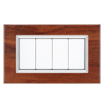 Placca Elegance 4 Moduli Legno Ciliegio Sandasdon Compatibile BTicino Matix SD68004-60LG