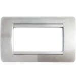 Placca Classic 4 Moduli Tecnopolimero Cromo Lucido Sandasdon Compatibile BTicino Matix SD68004-39