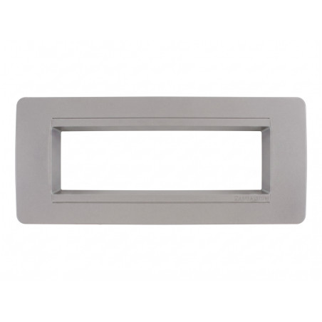 Placca Classic 6 Moduli Tecnopolimero Grigio Silver Sandasdon Compatibile BTicino Matix SD68006-7