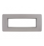 Placca Classic 6 Moduli Tecnopolimero Grigio Silver Sandasdon Compatibile BTicino Matix SD68006-7