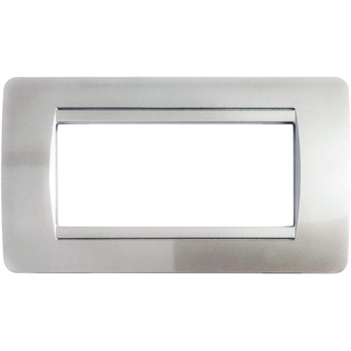Placca Classic 6 Moduli Tecnopolimero Cromo Lucido Sandasdon Compatibile BTicino Matix
