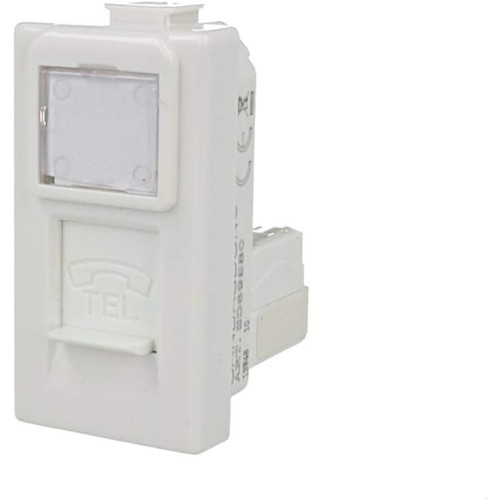 Presa Telefonica RJ11 Cat3 con Coperchio Bianco Sandasdon Compatibile BTicino Matix