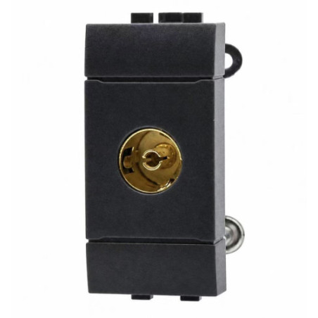 Presa TV Femmina Coassiale IEC 9.5 mm 1 Modulo Nero SD82002D-1 SANDASDON Style Vista Frontale