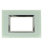 Placca Reflex 3 Moduli Plexiglass Verde Biancastro Sandasdon Style SD88003-3PG per Scatola 503 Vista Frontale