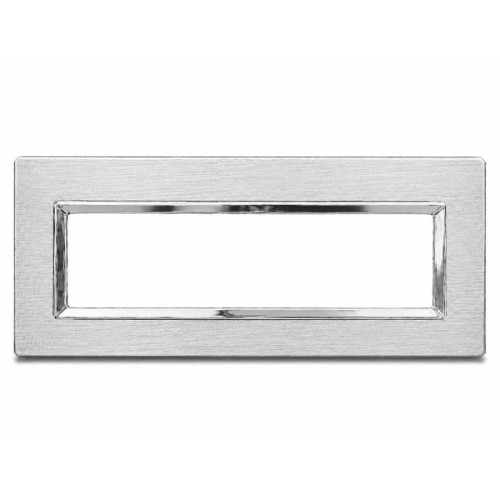 Placca Reflex 7 Moduli Metallo Argento Satinato Sandasdon Style SD88007-7MT per Scatola 506 Vista Frontale