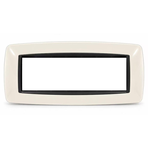 Placca Bombè 7 Moduli Sabbia Sandasdon Style SD88007-10 per Scatola 506 Vista Frontale