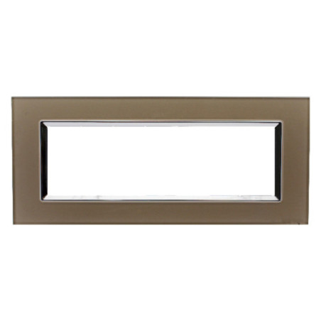 Placca Reflex 7 Moduli Plexiglass Bronzo Sandasdon Style SD88007-11PG per Scatola 506 Vista Frontale