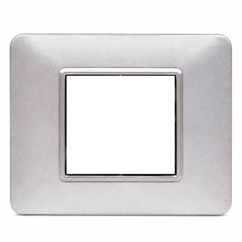 Placca Decorativa 2 Moduli Silver Argento Metallizzato Sandasdon Urban SD78002-7 Vista Frontale
