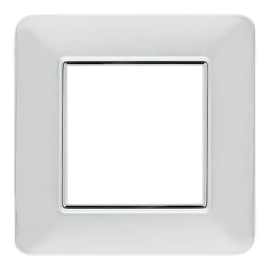 Placca Decorativa 2 Moduli Cromo Lucido a Specchio Sandasdon Urban SD78002-39 Vista Frontale