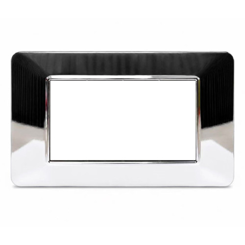 Placca Decorativa 4 Moduli Cromo Lucido a Specchio Sandasdon Urban SD78004-39 Vista Frontale
