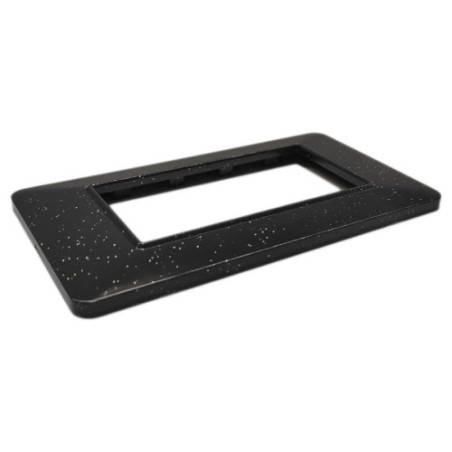 Placca Interruttori 4 Posti Basic Nero Flash Sandasdon Urban SD78004-20 Vista Angolata