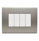 Placca Confort 4 Moduli Titanio Social SD98004-07 | Compatibile con Vimar Arké