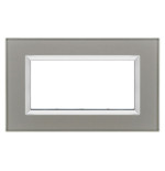 Placca Delux 4M Vetro Titanio SD98004-07VT | Compatibile con Vimar Arké
