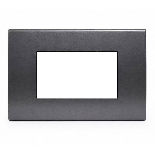 Placca Confort 4 Moduli Acciaio Scuro Social SD98004-8 | Compatibile con Vimar Arké