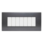 Placca Confort 7 Moduli Acciaio Scuro Social SD98007-8 | Compatibile con Vimar Arké
