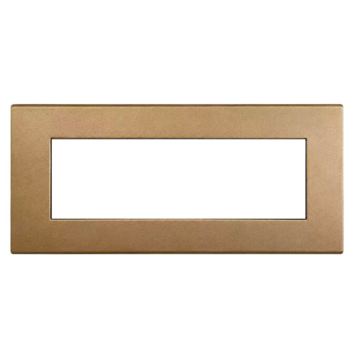 Placca Confort 7 Moduli Oro Social SD98007-12 | Compatibile con Vimar Arké