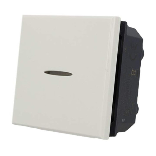 Deviatore Assiale 1P 16AX 2 Moduli Bianco Sandasdon Evolution Compatibile BTicino Axolute