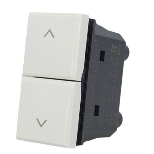 Pulsante Doppio Saliscendi 1P+1P 10A 1 Modulo Bianco Sandasdon Evolution Compatibile BTicino Axolute