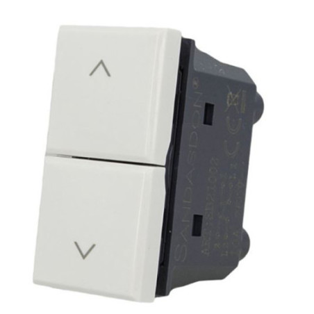 Pulsante Doppio Saliscendi 1P+1P 10A 1 Modulo Bianco Sandasdon Evolution Compatibile BTicino Axolute