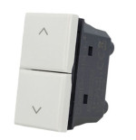 Pulsante Doppio Saliscendi 1P+1P 10A 1 Modulo Bianco Sandasdon Evolution Compatibile BTicino Axolute