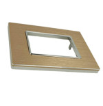 Vista Prospettica Placca 3 Moduli Alluminio Oro Satinato SD21003-12MT