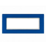 Placca 6 Moduli Luxury Cristallo Vetro Blu Capri Sandasdon Evolution Compatibile BTicino Axolute Fronte