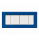Placca 6 Moduli Luxury Cristallo Vetro Blu Capri Dimostrativa con Frutti Inseriti
