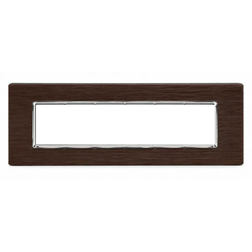 Placca 6 Moduli Luxury Metallo Alluminio Brown Satinato Sandasdon Evolution SD21006-9MT