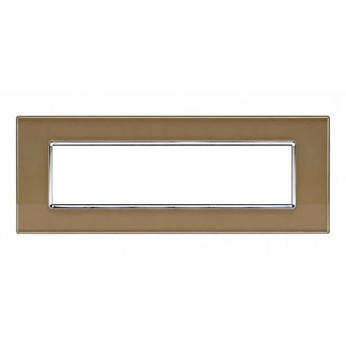 Placca 6 Moduli Luxury Vetro Bronzo Sandasdon Evolution SD21006-11VT