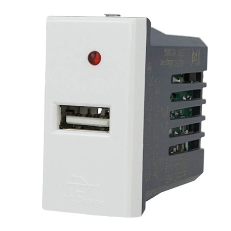 Presa Caricatore USB 5V 2.1A 1 Modulo Bianco Sandasdon Evolution SD21750B