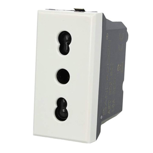 Presa Bipasso Bivalente 2P+T 10/16A 1 Modulo Bianco Sandasdon Evolution SD21800B