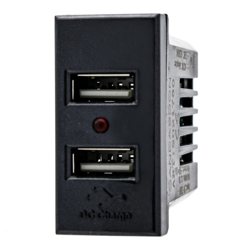 Doppia Presa Caricatore USB 5V 2.1A 1 Modulo Nero Sandasdon Evolution SD21760N