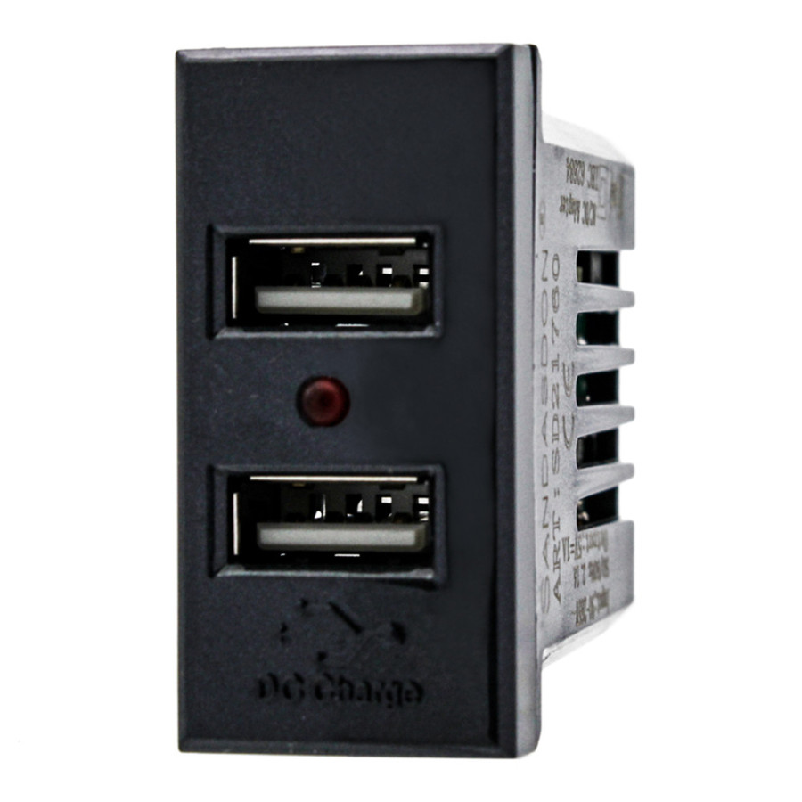 Doppia Presa Caricatore USB 5V 2.1A 1 Modulo Nero Sandasdon Evolution SD21760N