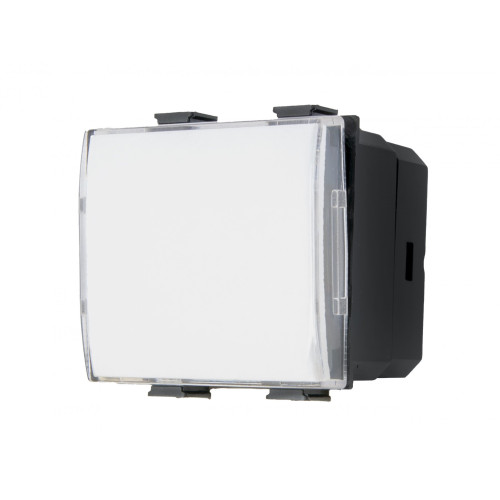 Pulsante targa portanome 1P NO 10A 2 moduli bianco Sandasdon serie Design compatibile BTicino Matix