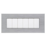 Placca Dynamic 6 Moduli Tecnopolimero Argento Satinato Sandasdon Compatibile BTicino Matix SD64006-7S