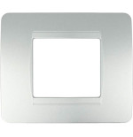 Placca Classic 2 Moduli Tecnopolimero Silver Sandasdon Compatibile BTicino Matix SD68002-7