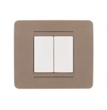 Placca Classic 2 Moduli Tecnopolimero Bronzo Sandasdon Compatibile BTicino Matix SD68002-11
