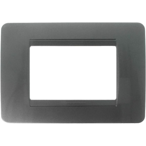 Placca Classic 3 Moduli Tecnopolimero Acciaio Scuro Sandasdon Compatibile BTicino Matix SD68003-8