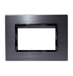 Placca Elegance 3 Moduli Metallo Argento Ossidato Satinato Sandasdon Compatibile BTicino Matix SD68003-07MT