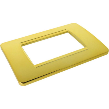 Vista Dettaglio Placca Classic 3 Moduli Oro Lucido Sandasdon SD68003-13